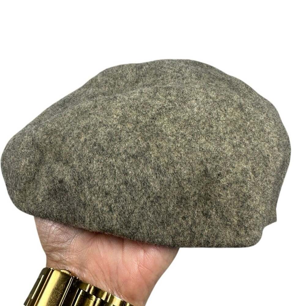 Glenover Hat Beret Slouch Tam Grosgrain Inner Band Heather Gray Wool M